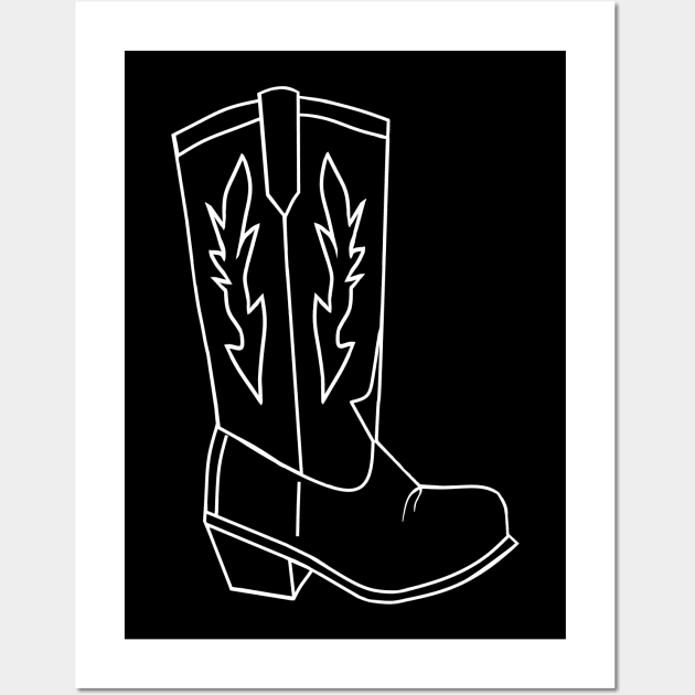 COWBOY Boot White Wall Art by SartorisArt1